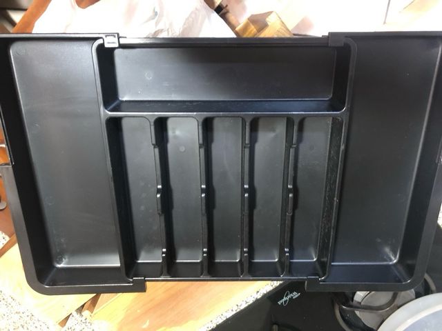 Cubertero Organizador Cajón Plástico Negro