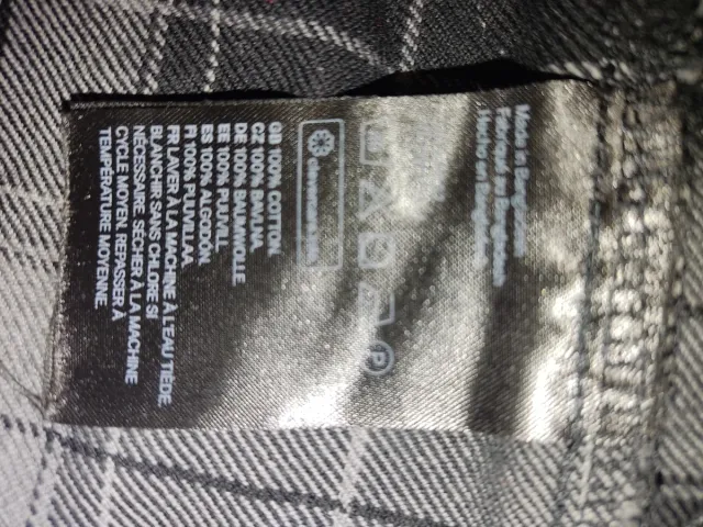 Camisa H&M cuadros gris y negro Talla M