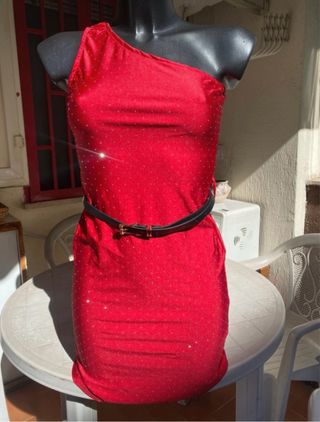 Abito donna rosso scintillante