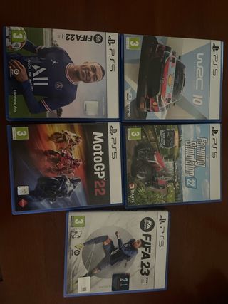 Lote 5 Juegos PS5: FIFA 22, WRC 10, MotoGP 22, Far