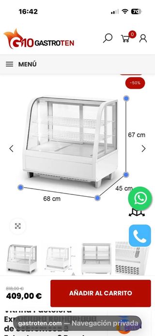 Vitrina Pastelera Sobremesa