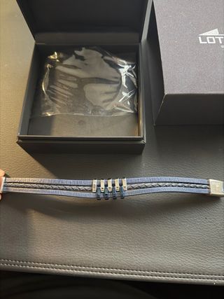 Pulsera Lotus Hombre Azul y Plata