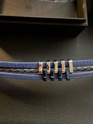 Pulsera Lotus Hombre Azul y Plata