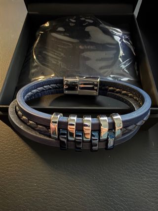 Pulsera Lotus Hombre Azul y Plata