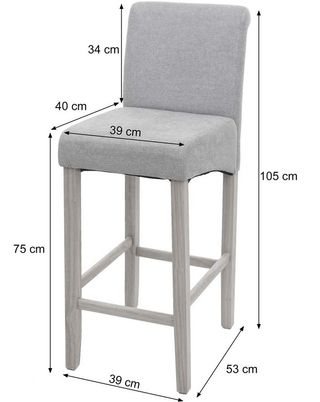 Juego 2 Taburetes Bar Tela Estampado