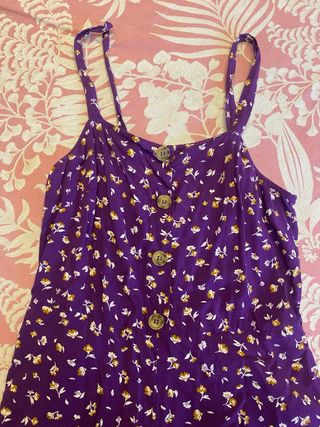 Mono corto floral morado verano