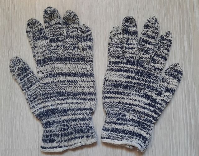 2 Pares Guantes Trabajo Azul/Blanco