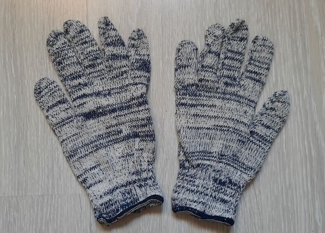 2 Pares Guantes Trabajo Azul/Blanco