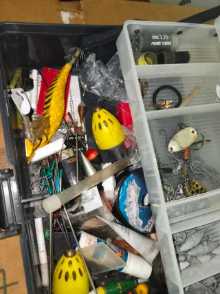 2 Canne da pesca spinning + cassetta accessori