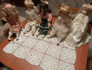 Set Bambole Ceramica Abito Vintage