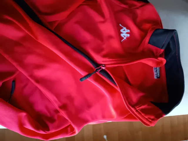 Chaqueta chándal Kappa roja y negra 14 años 164 cm