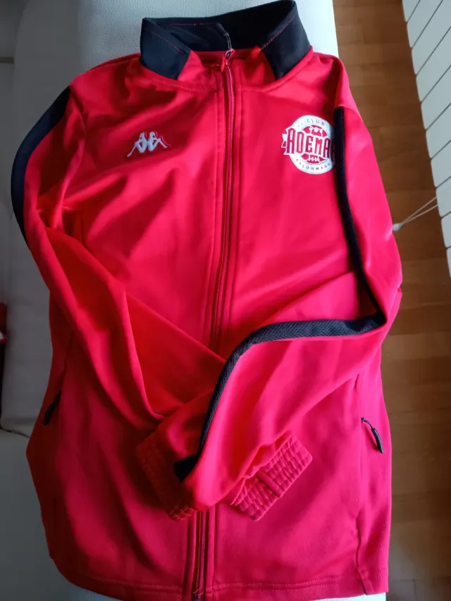 Chaqueta chándal Kappa roja y negra 14 años 164 cm