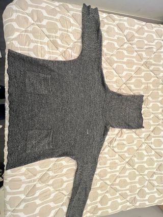Jersey lana cuello alto gris