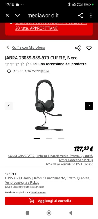 Cuffie nere con custodia