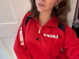 Felpa sportiva Legea vintage rossa e nera