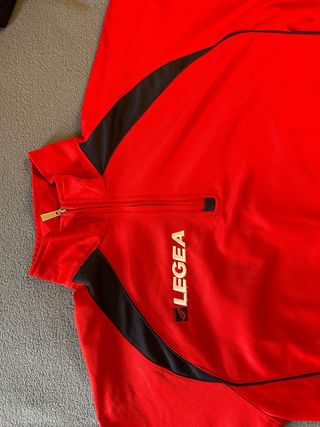 Felpa sportiva Legea vintage rossa e nera