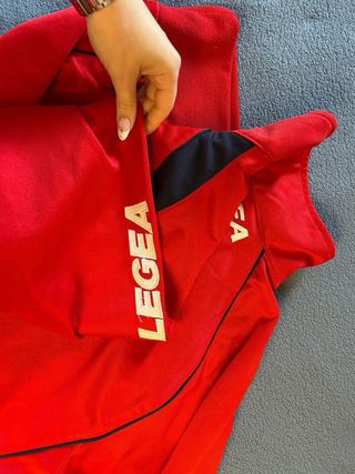 Felpa sportiva Legea vintage rossa e nera