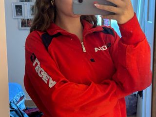 Felpa sportiva Legea vintage rossa e nera