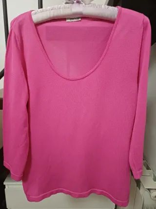 Top manica 3/4 fucsia
