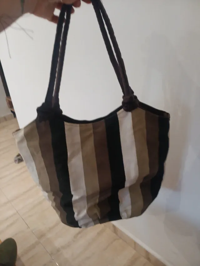 Bolso grande de rayas multicolor