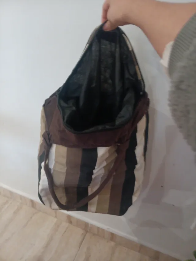 Bolso grande de rayas multicolor