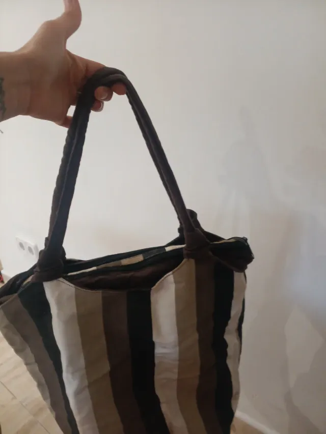 Bolso grande de rayas multicolor