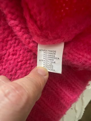 Jersey fucsia punto grueso botones joya