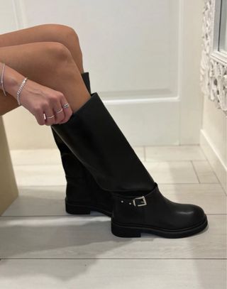 Stivali neri donna zip fibbia tg 38 nuovo