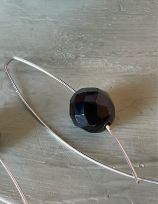 Pendientes antiguos plata con piedra negra