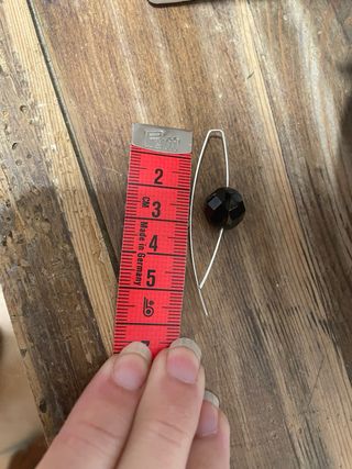 Pendientes antiguos plata con piedra negra