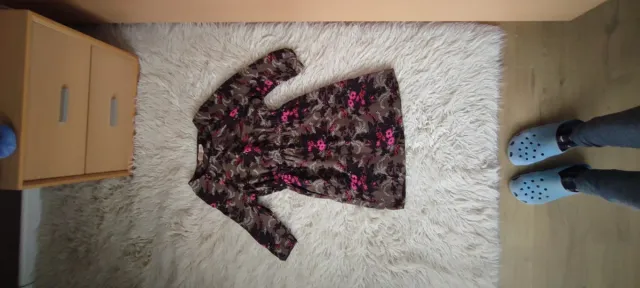 Vestido BDBA seda verde musgo y rosa