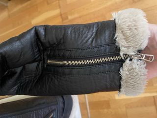 Cazadora aviador Zara borrego negra