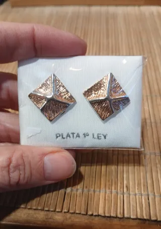 Pendientes Plata Ley/Baño Oro Rosa