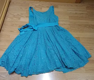 Vestido fiesta azul vuelo talla 42