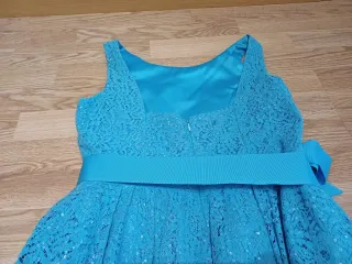 Vestido fiesta azul vuelo talla 42