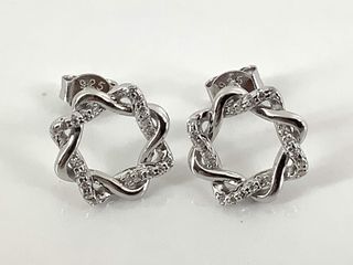 pendientes plata 925mm con piedra con circonita