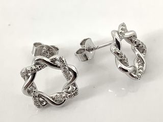 pendientes plata 925mm con piedra con circonita