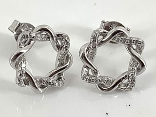 pendientes plata 925mm con piedra con circonita