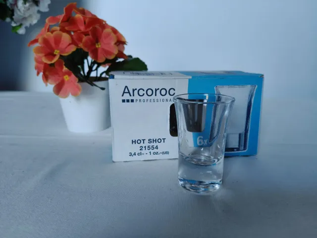 Lotto 6 Bicchierini Arcoroc Hot Shot 3,4 cl