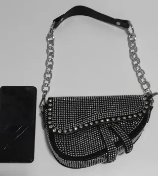Bolso mini brillante mujer