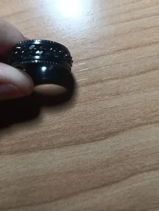 Anillo de cuarzo negro