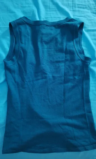 Top Zara Azul Eléctrico Cruzado talla L