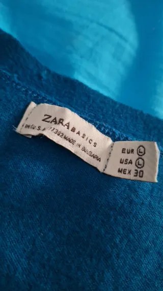 Top Zara Azul Eléctrico Cruzado talla L
