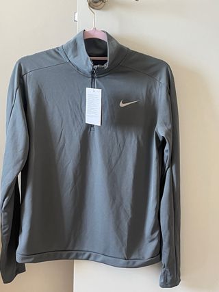 Camiseta Nike Running Dri-FIT 1/4 Zip Gris