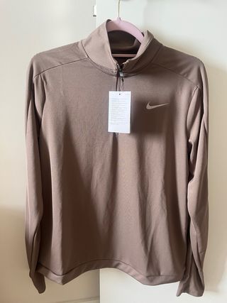 Camiseta Nike Running 1/4 Zip Dri-FIT Marrón