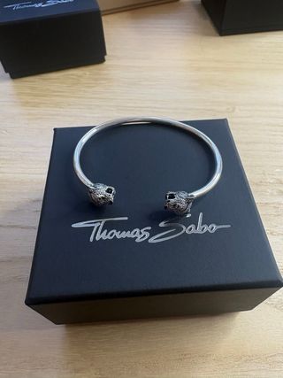 Pulsera Thomas Sabo Gato Negro Plata