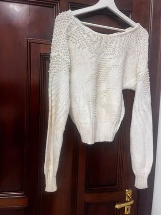 Maglia cotone con perle