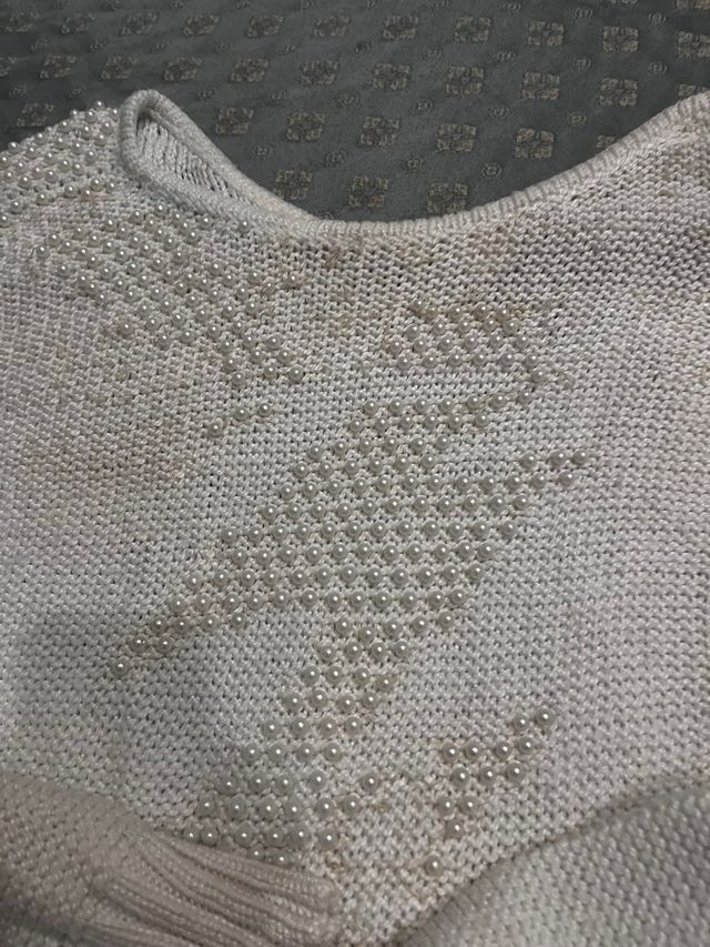 Maglia cotone con perle