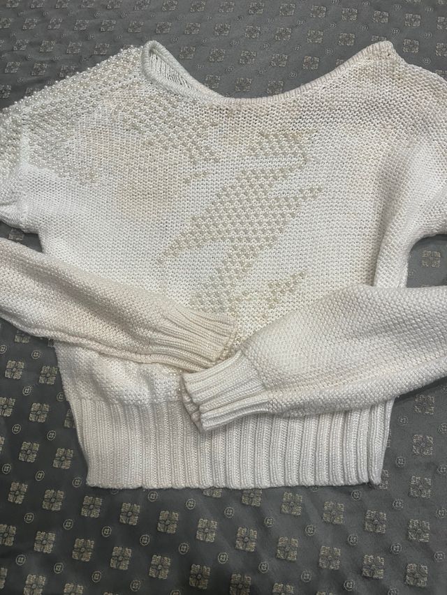 Maglia cotone con perle