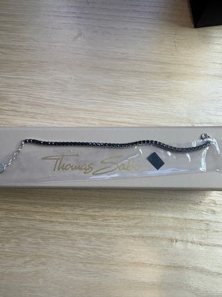 Pulsera Tenis Negra Plata Thomas Sabo